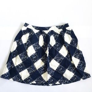 Boden navy plaid skirt